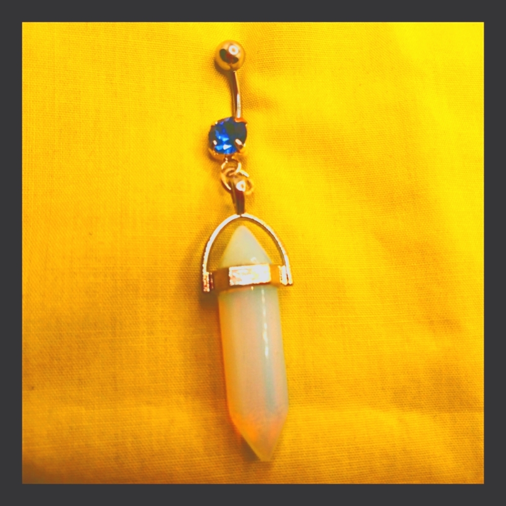 Moonstone Crystal Dangle Belly Ring